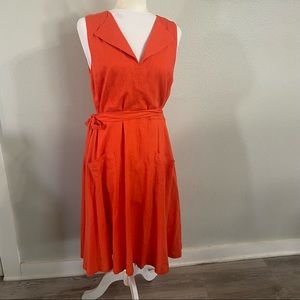 👗 Mod Cloth orange Flare Skirt Dress Size L